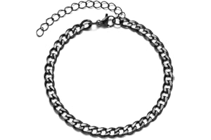 JSNOM Bracciale Uomo Acciaio Argento: Bracciali Cubano Acciao Inossidabile, Larghezza 3/5/7 mm, Regali Braccialetto Uomo (S-5mm)