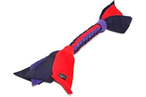 DogDirect London, DOG TUG TOY Tugger Tug Chase Rope SMALL: 45cm/17in, LARGE: 75cm/29in, Soft plaited Flexible FLEECE DOG TOYS Ideal FOR TRAINING, PUPPY PLAY, HAND MADE (Small, Navy) KAS3