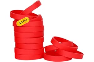 THXIY 100PCS Blank Silicone Wristbands Elastic Universal Bracelets Rubber Wholesale Bracelet bands bulk