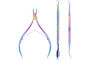 MELLIEX Tronchesino per Cuticole con Spingi-Cuticole e Sollevatore per Unghie, Acciaio Inossidabile Cuticole Taglierina per le Cuticole di Mani e Piedi