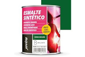 JOVIRA PINTURAS Esmalte Sintético Antioxidante. Esmalte directo sobre oxido. Para la protección y decoración de superficies de madera, hierro y acero. Brillante (750 Mililitros, Verde Oscuro)
