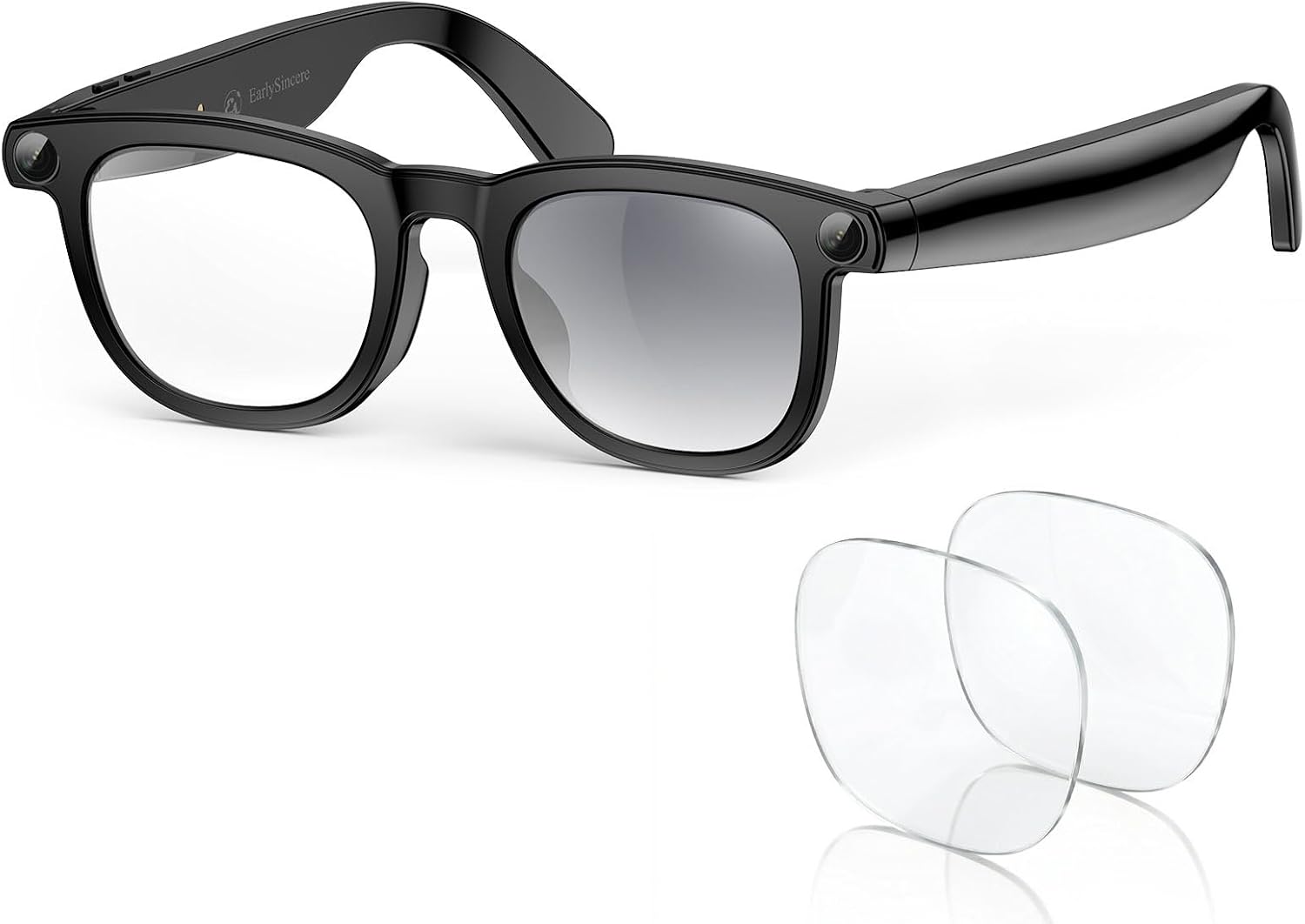 2026 Smart AI Glasses, 8MP 4K POV Camera, AI Assistant, HD Video, Voice Recorder, Meeting Transcriber, Translation, Open-Ear Bluetooth, Photochromic + Extra Blue Light Lenses for Travel & Vlogging