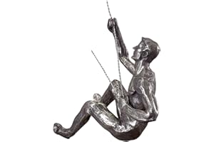 Teksome Figura decorativa de hombre escalador para pared, escultura de resina moderna y sencilla, para el hogar y la oficina, regalos únicos de escalada en roca