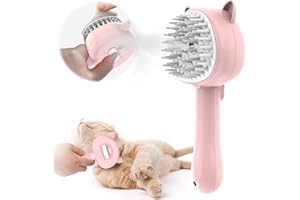 BOJYS Cepillo Vapor para Gatos, Steamy Cat Brush 3 en 1 Cepillo de Vapor para Gatos para Masaje Cepillos Perro Autolimpiante, Cepillo Quitapelos Mascotas, Gatos Perros Cepillo Vapor Mascotas