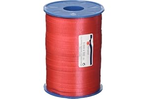 PRÄSENT C.E. PATTBERG Cinta regalo rojo, 500 m de cinta embalar para rizar, 5 mm ancho para manualidades, decoración y envolver regalos para cualquier ocasión