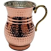 El D&ouml;vmesi Bakır Ayran Bardağı, Geleneksel İ&ccedil;ecek Bardağı, 9,5 cm (Bakır, 1 adet)