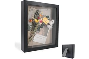 OUTALIZ Cornice portafoto 3D, Cornice Profonda da Riempire 30 x 30 cm, con Lastra Acrilica Trasparente, Cornice per Oggetti 3D Più Profonda di 3 cm, per Regalo di Nozze, Nero