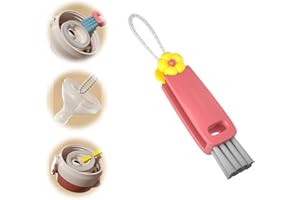 ‎JERPSEN 3-in-1-Becherdeckel-Reinigungsbürste, Flaschendeckelbürste, multifunktionale Spaltreinigungsbürste, Wasserflaschen-Reinigungsbürsten-Set, geeignet für Verschiedene Tassen und Flaschen (Rot)