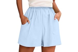 DAPONGZHI Pantalones Cortos Mujer Verano Tallas Grandes Color Sólido Sueltos Pantalón Corto con Cintura Ajustados Trekking Deportivos Pantalon Cargo de Entrenamiento Transpirables Pantalones con Bolsillo