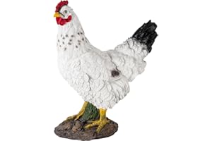 VERDOBA Poule Decorative Jardin Peinte à la Main, Deco Jardin, Animaux en resine synthétique, Decoration Jardin Exterieur, Statue de Jardin, Deco Jardin Exterieur Moderne (Poule Blanche)