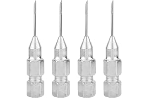 Gosknor 4 Pièces Raccords de Graissage à Pointe d'Aiguille, Fer Pointe d'Aiguille de Pistolet à Graisse Outil de Montage de Graisse pour Espace Étroit et Trou Profond en Métal