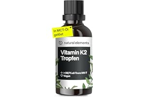 ‎NATURAL ELEMENTS natural elements Vitamin K2 MK-7 200µg – 50 ml – all-Trans Gehalt >99,7% – laborgeprüft, vegan, hochdosiert & in Deutschland produziert
