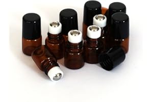 GEMINI_MALL Gemini _ Mall® – 1 ml leere nachfüllbare Flaschen mit Rolleraufsatz aus bernsteinfarbenem Glas für Düfte, Aromatherapie, ätherische öle, Parfüm, Serum, Kosmetika, Lotion, für Zuhause und unterwegs