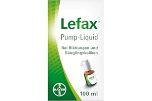 ‎LEFAX Lefax Pump-Liquid - bei Säuglingskoliken und gegen Blähungen bei Babys und Erwachsenen - mit 41,2 mg Simeticon - mit praktischer Dosierpumpe - 1 x 100 ml
