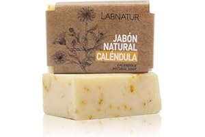 Jabón Natural Caléndula 100g Labnatur. Vegano Natural Regenera, Cicatriza y Calma. Para Piel Sensible. Hidrata y Protege para Pieles Delicadas. Limpiador Cara y Cuerpo Suave.