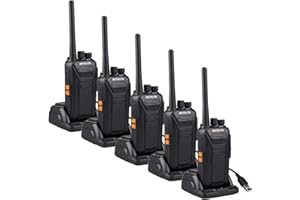 Retevis RT27 Walkie Talkies, Walkie Talkie Rechargeable with USB Charging Base, Two Way Radio, PMR446 License-free, 16 Channels, VOX Hands-free, CTCSS/DCS, Walkie Talkies Long Distance (5 Pack,Black)