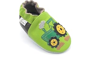 LEPEPPE - Scarpine in Pelle Prima Infanzia - Pantofole Babucce - Neonato - Nido - Materne Danza - Primi Passi Fino al 34/35 !! Trattore