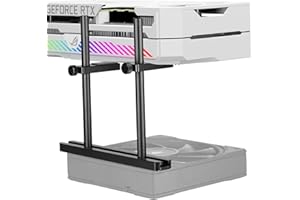 upHere GBS2 GPU Supporto Bracket a Doppia Staffa - Fan Mounting, Supporto Scheda Grafica Altezza Regolabile, GPU Sag Bracket in Alluminio, Supporto per Scheda Video(128mm)