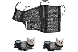 Changyeah Cat Bath Bag, Bath Bag, Wash Bag for Cats, Mesh Bag for Bath Bag, Durable Mesh Cat Shower Bag for Small, Medium Cats, Cutting Nails (Black)