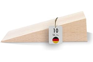 haggiy Cale en bois dur - Set de cales en bois - Cales en hêtre naturel - Butoir de porte - Idéal pour les meubles, le montage, le bricolage - (LxLxH) 90 x 30 x 25 mm (10 Pcs.)
