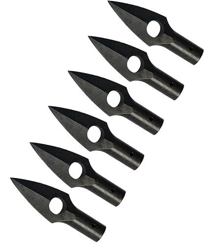 6-Pack 145 Grain Hunting Broadheads - 2 Blade Fixed Archery Arrow Tips For Wooden & Bamboo Arrow Shafts