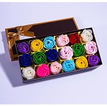 TEEROVA 18 Stück Rosenseife Blume Handgemacht – Duftende Badeseife Mit Blütenblättern In Geschenkbox