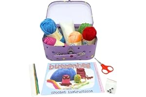 Buttonbag Learn to Crochet Craft Kit - Crochet for Beginners - Kids Crafts kit - Suitable for All Levels with Simple Patterns and Full Instructions