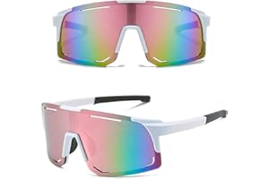 MUSELK Occhiali da Sole Sportivi da Uomo e Donna, Polarizzati per Attività All'Aria Aperta, Mountain Bike, Ciclismo, Sci, con UV400, Colori Vivaci
