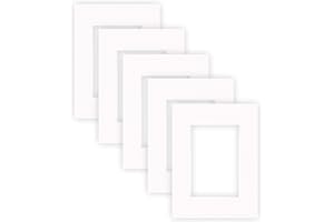 nielsen Conservation Passepartout cartón 1,5 mm, juego de 5, tamaño exterior 18x24 cm para tamaño de cuadro 10x15 cm, blanco puro liso