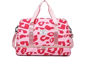 Vllcsla Bolsa de Gimnasio Mujer 42.43L, Bolso Deportivo con Bolsillo Húmedo y Compartimento de Zapatos, Bolsa Viaje Mujer Fin de Semana Equipaje de Mano, Bolsa Weekend Mujer Duffel (C)