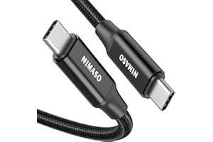 Kabel USB C na USB C 3.1 Gen2 1 m, NIMASO PD 100 W USB typu C do C kabel do szybkiego ładowania danych 4K wyjście wideo do Macbooka iPad Pro 2020/2018/112.9, ipad mini 6, Huawei MateBook, Samsung Galaxy S21/S21 Ultra
