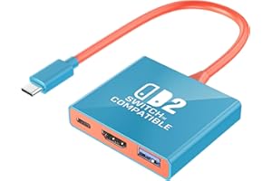 KLIPDASSE Switch 2 TV Dock pour Nintendo Switch 2 (2025), Switch 2 TV Adaptateur Support 4K/60Hz HDMI 2.0A, Port USB 3.0 PD100W, Compatible avec Switch 2/Switch/OLED (Mise à jour du firmware requise)