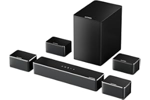 ULTIMEA 7.1ch Barra de Sonido TV con Subwoofer y 4 Altavoces Envolventes, Sistema de Sonido Surround Virtual, Control por App, 410W, Home Cinema Barra Sonido Bluetooth 5.3, Poseidon D70