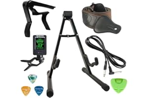 SUNYIN Kit accessori per supporto e cavo per chitarra, capo, starp, accordatore, 3 plettri per chitarra per regalo pratico per principianti