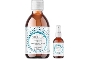 BMUT 1 x 500 ml srebro koloidalne (40 ppm) w butelce z brązowego szkła z rozpylaczem 30 ml | woda srebrna | woda czysta | 100% koloidalny
