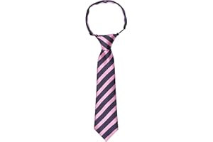 Kajeer Corbatas Preatadas para Niños y Niñas, Corbata Negra Ajustables Con rayas Diagonales de Cachemira para uniformes escolares