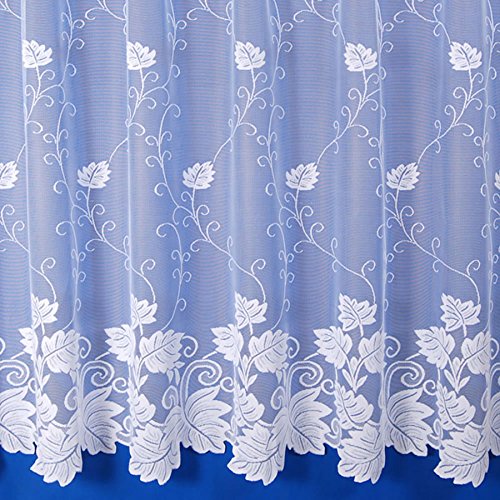 Vermont Floral Net Curtain in White - 2m Wide x 40" Drop