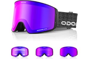 Odoland Occhiali da Sci Fotocromatici per Giornate Soleggiate e Nuvolose Maschera da Snowboard Cilindrici Antiappannamento Protezione UV400 Occhiali da Sci e Snowboard per Adulti Ragazzi Uomo Donna