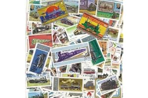 PHILATEMA Trains - Collection de timbres différents Oblitérés (100)