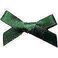 Trucraft 3cm 7mm Satin Ribbon Mini Craft Bows Dark Green Pack of 20