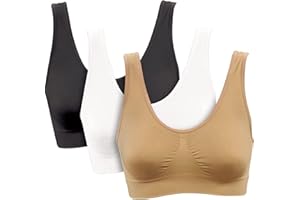 Genie Bra Premium Women's Seamless 3/6-Pack - Multi Colours Super Comfort, Sports Bra, Sleep, Nursing Bra Plus Size Sleep Bras, Unpadded S-5XL