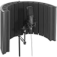 Pyle Mini Portable Vocal Recording Booth - Use With Standard Microphone Isolation Noise Filter Reflection Shield For Studio Quality Audio Dual Acoustic Foam Soundproof Panel Psmrs09