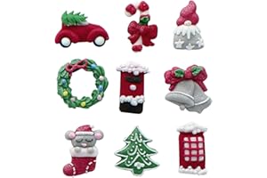 CULLPITT Lot de 9 décorations comestibles pour gâteaux de Noël Finition brillante 35 mm