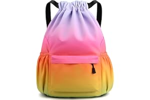 Tesmien Drawstring Bags,Waterproof Swimming Bags Unisex Sports Backpacks for Kids Adult, Large Drawstring Sackpacks Bags for School Gym Sports Travel Swimming