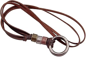 BNQL Eyeglass Holder Necklace O Ring Adjustable Leather Strap Necklace