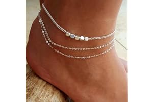 Jovono Bohême Plage chaine de cheville Perles d'argent bracelets pied bijoux pour femmes et filles