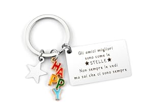 KABULAE Portachiavi Amicizia,Regalo Amica,Idee Regalo Amica Compleanno,Idee Regalo per Un Amica,Regalo Originali per Amica,Portachiavi Amica Speciale,Regalo Compleanno,Regalo di Capodanno per Un Amico