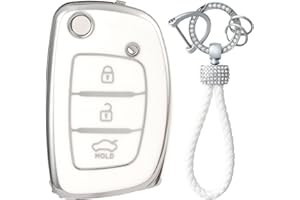 OFFCURVE Car Key Cover Car Key Case Key Fob Cover Car Key Protector with Car Key Holder Suitable for Elantra Sonata Tucson Santa Fe Accent Creta Verna Hyundai i10 i20 i30 Coupe iX20 ix25 iX35 ix45