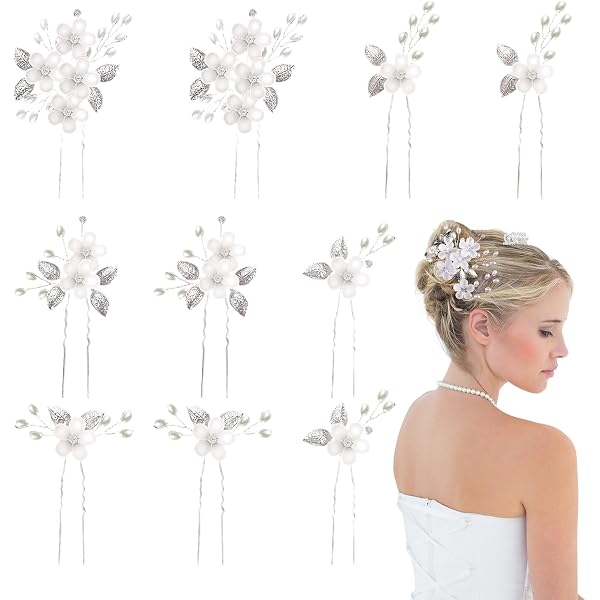 3 Stück Elegante Strass-Haarspangen Silber | Für Hochzeit, Party & Geburtstag | Blumendesign