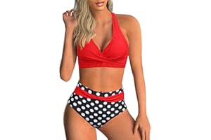 Adigaber Femme Maillots de Bain Deux Pièces Push-up Ensembles Deux pièces de Tie-Dye Chic Taille Haute Bikini Set Col V Élégant